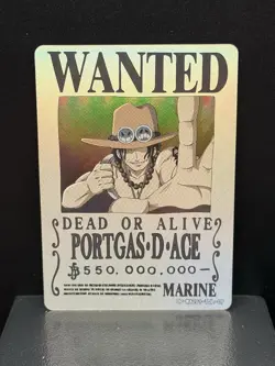 Portgas D Ace Marine One Piece Wanted Dead or Alive Card OP-WA201-TJL-09 - Image 1