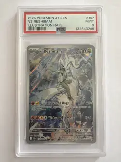 PSA 9 MINT Pokemon Journey Together 167/159 N’s Reshiram Illustration Rare - Image 1