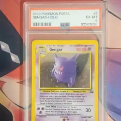 1999 WotC Pokemon Fossil Gengar 5/62 Holo Rare English PSA 6 - Image 1