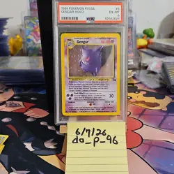 1999 WotC Pokemon Fossil Gengar 5/62 Holo Rare English PSA 6 - Image 5