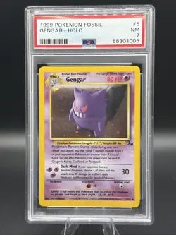 1999 Pokemon Gengar 5/62 Fossil Holo PSA 7 Free Shipping - Image 1