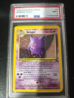 Wizards of the Coast 1999 Pokemon Fossil Gengar Holo 5/62 Unlimited PSA 9 - Image 1