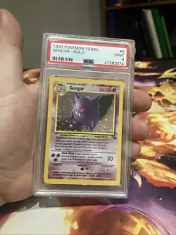 PSA 9 MINT Pokemon Gengar Holo Rare Fossil Unlimited #5/62 WOTC 1999 - Image 1