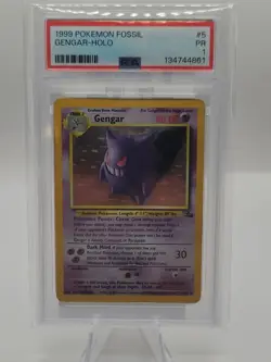 PSA 1 1999 Pokemon Fossil Gengar-Holo #5 Unlimited - Image 1