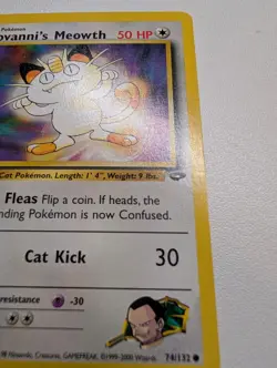 Pokemon Card Gym Challenge Giovanni's Meowth 74/132 Unlimited Common - Image 3