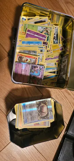 pokemon cards lot bulk over 450 cards rare gxs v trainer includes tins and binde - Image 3