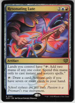 MTG Resonating Lute NM Secrets of Strixhaven Magic 221 - Image 1