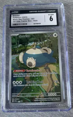 Snorlax Pokemon (2023) Black Star Promos - #051 ETB 151 Promo Card- Holo CGC 6 - Image 1
