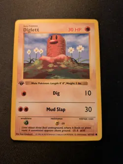 (NM) Diglett 47/102 Common Base Set Shadowless Pokemon 1st Edition Near Mint - Image 1