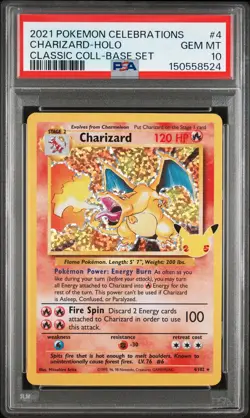Charizard Holo 4 Celebrations Classic Collection Pokemon PSA 10 - Image 1