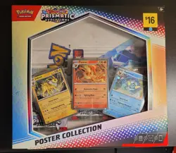 Lot (6) Pokemon Prismatic Evolutions Poster Collection W/display Dollar General - Image 3