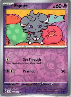 Espurr 084/191 Common Surging Sparks Pokemon Reverse Holo Near Mint - Image 1