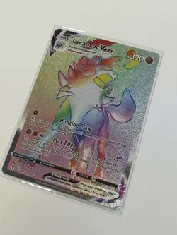 Pokemon TCG Lycanroc Vmax Evolving Skies Secret Rainbow Rare 213/203 - Image 1