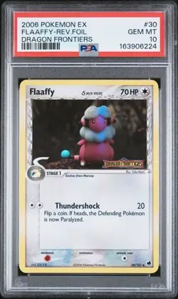 PSA 10 Gem Mint 2006 POKEMON EX DRAGON FRONTIERS #30 Flaaffy REVERSE HOLO FOIL - Image 1