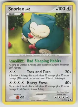 Snorlax 81/111 Common Rising Rivals Pokemon Lightly Played - Image 1