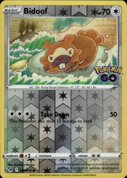 Bidoof 059/078 Common Pokemon GO Pokemon Reverse Holo Near Mint - Image 1
