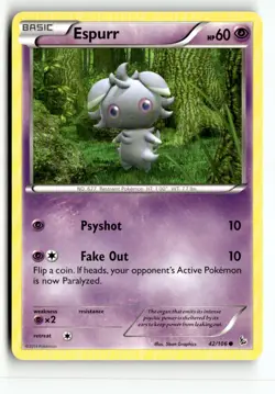 Espurr 42/106 Common Flashfire Pokemon Moderately Played - Image 1