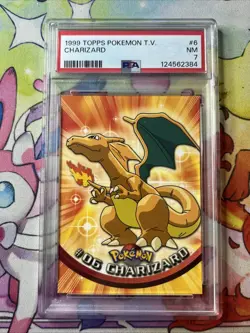 1999 TOPPS POKEMON TV #6 CHARIZARD PSA 7 - Image 1