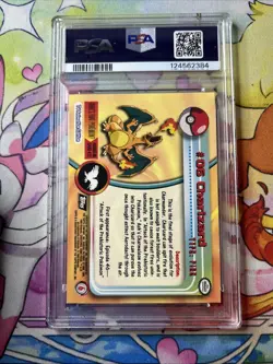 1999 TOPPS POKEMON TV #6 CHARIZARD PSA 7 - Image 2