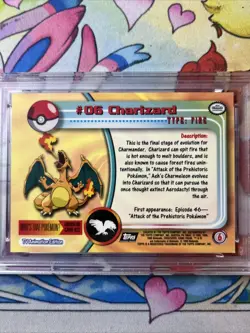 1999 TOPPS POKEMON TV #6 CHARIZARD PSA 7 - Image 3