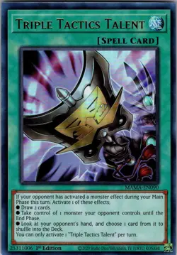 Yu-Gi-Oh Triple Tactics Talent MAMA-EN090 1st Edition Ultra Rare NM - Image 1