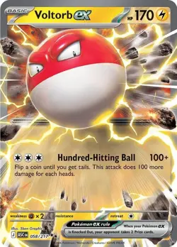 Pokemon TCG Voltorb ex 058/217 Ascended Heroes Double Rare Card - Image 1