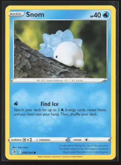 Snom Common SWSH08: Fusion Strike 084/264 NM Pokemon Card Yuka Morii - Image 1