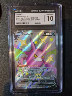 2021 Pokemon TCG Crobat V Black Star Promo Shining Fates CGC 10 Gem Mint - Image 1
