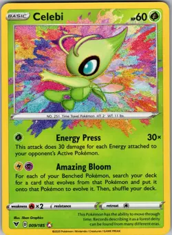 Celebi 009/185 Amazing Rare Vivid Voltage Pokemon Holo Near Mint - Image 1