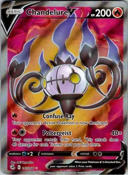 CHANDELURE V 247/264 ULTRA RARE FUSION STRIKE POKEMON HOLO NEAR MINT - Image 1