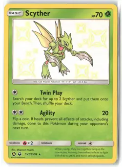 Scyther SV1/SV94 Shiny Rare Hidden Fates Shiny Vault Pokemon Holo Near Mint - Image 1