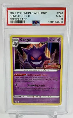 Gengar Holo SWSH241 Black Star Promo PreRelease Pokemon 2022 PSA 9 MINT #241 TCG - Image 1