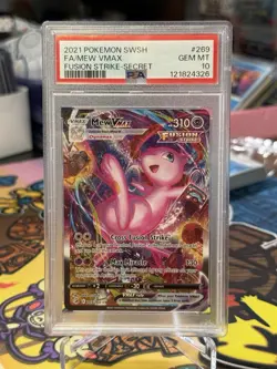2021 Pokemon SWSH Fusion Strike Secret #269 FA Mew VMAX PSA 10 GEM MINT - Image 1