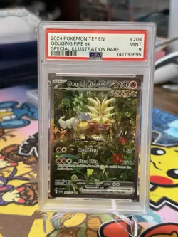 2024 Pokemon PSA 9 Gouging Fire ex #204/162 S&V Temporal Forces SIR Mint - Image 1