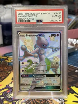 Pokemon SUN & MOON Shiny Mewtwo GX Holo SV59 PSA 10 HIDDEN FATES - Image 1