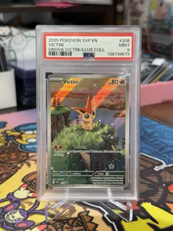 2025 POKEMON SVP PROMO UNOVA VICTINI ILLUSTRATION COLLECTION #208 VICTINI PSA 9 - Image 1