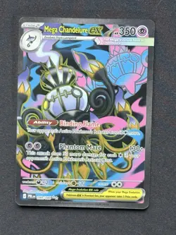 Mega Chandelure ex 099/084 Ultra Rare Pitch Black Pokemon Holo Near Mint - Image 1