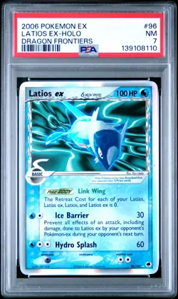 2006 POKEMON EX DRAGON FRONTIERS #96 LATIOS EX-HOLO PSA 7 - Image 1