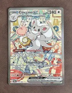 Pokemon TCG Cinccino ex 119/086 Chaos Rising Full Art SIR Holo English 240 HP - Image 1