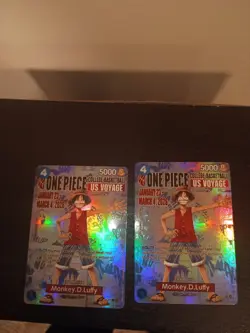 Lot of 2 Proxy Onepiece Monkey D Luffy College Basketball Cards One Piece TCG - Image 1