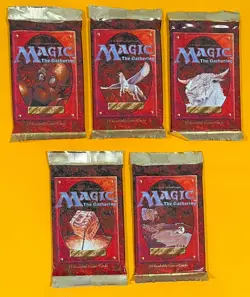 MTG 4th EDITION Booster Pack (x5) Sealed (OldManMTG 008-747) - Image 1