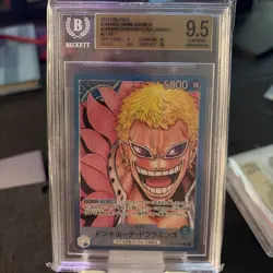 2022 One Piece DONQUIXOTE DOFLAMINGO #OP01-060 Alt Art Leader Japanese BGS 9.5 - Image 1