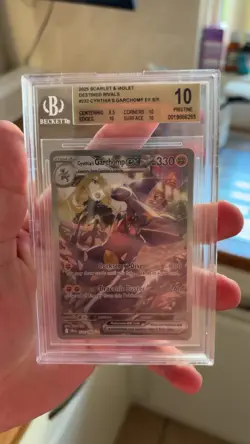 Pokemon TCG Cynthia's Garchomp EX Destined Rivals 232/182 Beckett 10 Gem Mint - Image 1