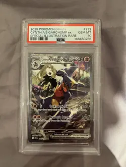 Pokemon TCG Cynthia's Garchomp EX Card 232/182 Destined Rivals PSA 10 GEM MINT - Image 1