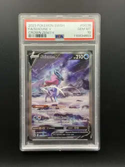 Suicune V GG38/GG70 SWSH: Crown Zenith: Galarian Gallery Holo - PSA 10 Gem Mint - Image 1
