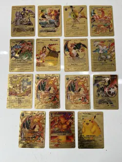15x Custom Made Gold Foil Pokemon Cards Bundle - Image 1