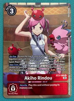 Bandai Digimon Card Game Akiho Rindou BT11-089 BT11 Rare Tamer ENG - Image 1