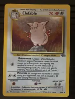 RARE Pokemon Card Clefable 01/64 Jungle Holo - Image 1