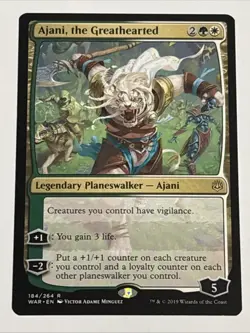 MTG War of the Spark Ajani, the Greathearted 184/264 NM Rare - Image 1