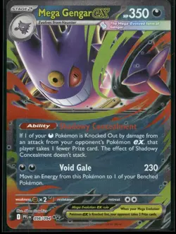 Mega Gengar ex 056/094 Double Rare Phantasmal Flames Pokemon Holo Near Mint - Image 1
